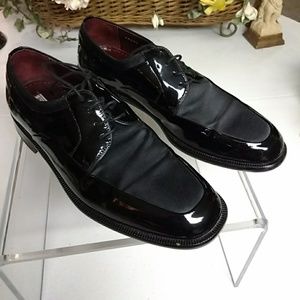 Sandro Moscoloni Blk Patent/Fabric Dress/Tie Mens